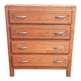 Art Deco chest of drawers in gilded oak.
