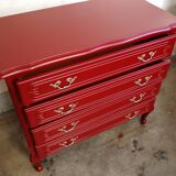 Customized vintage Basque red chest of drawers