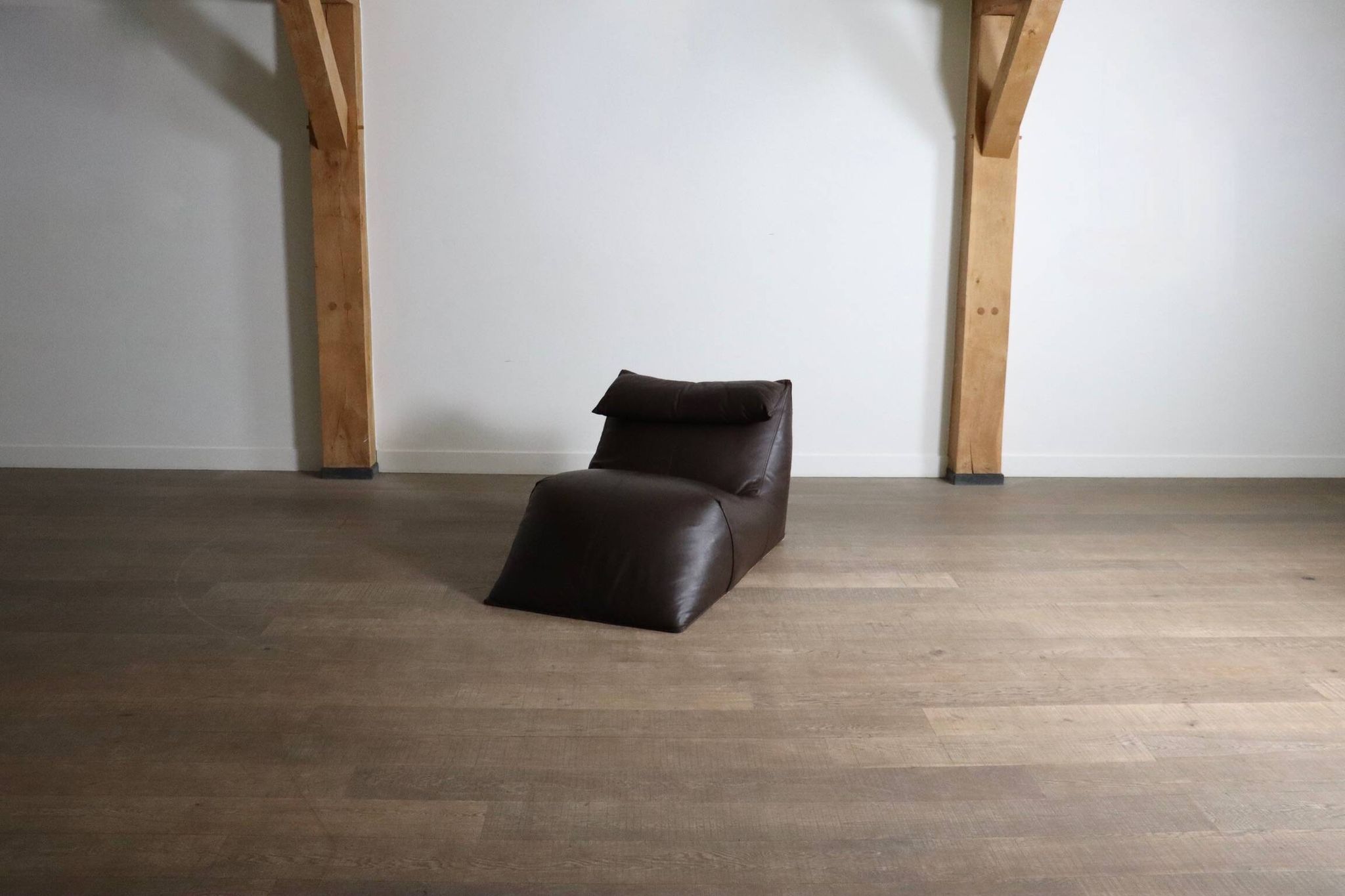 Le bambole chaise longue in brown leather By Mario Bellini for B&B Italia,