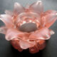 Art Deco lamp tulip in pink glass paste: Flower with 18 petals