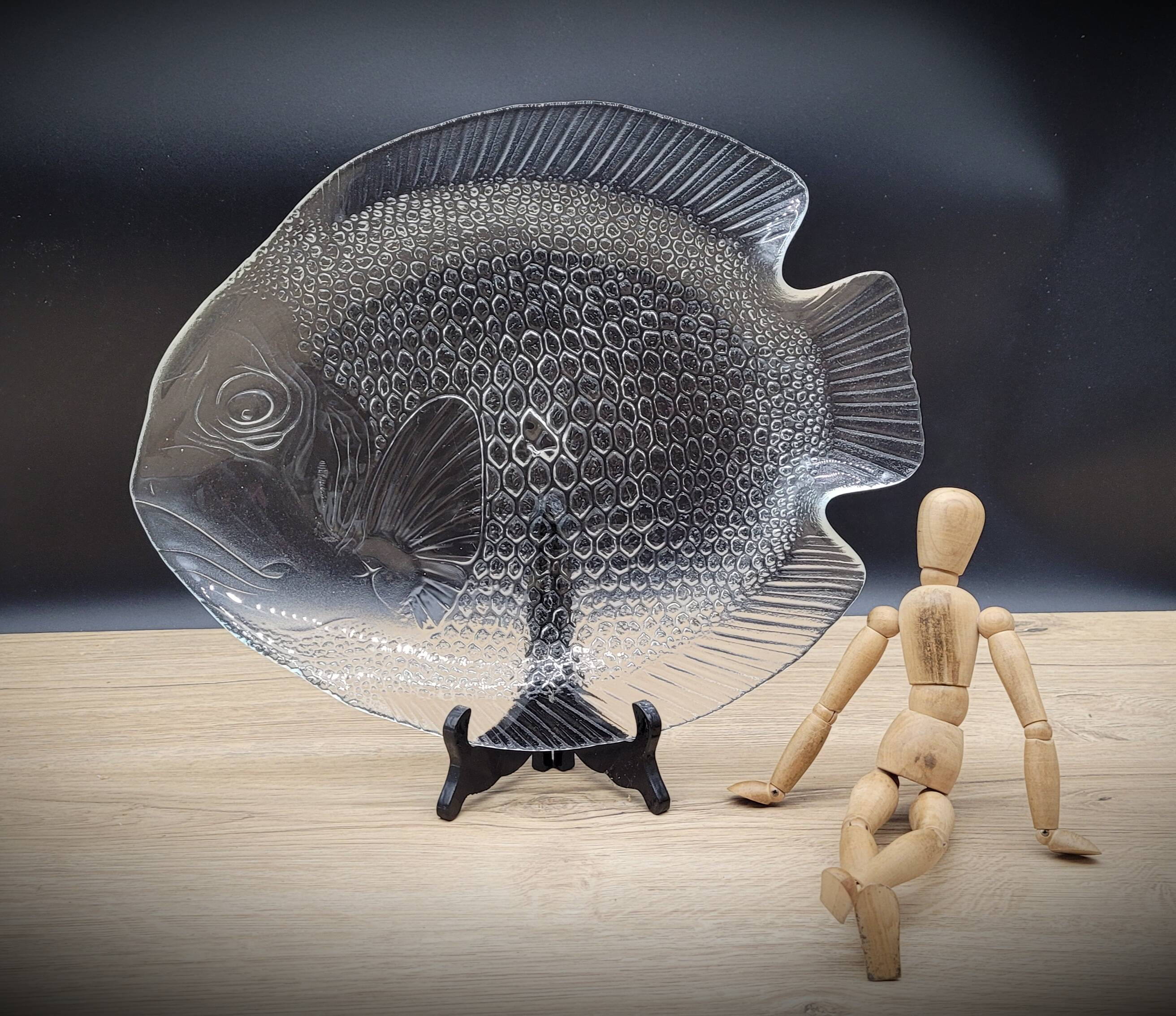 Large fish dish 40x33 transparent