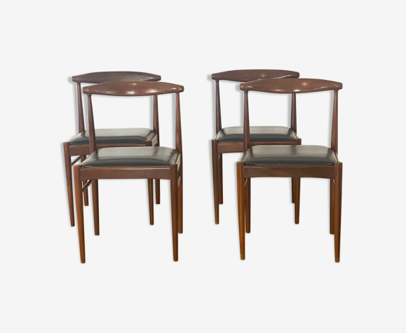 Série de 4 chaises scandinaves vintage