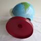 vintage world map, burgundy plastic base