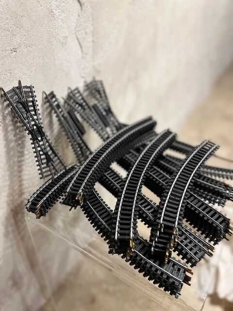 Lot of old toy trains & rails 1970/1980