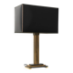 Brass table lamp with black rectangular shade by Deknudt, Belgium, 1970s