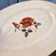 Digoin Sarreguemines plate with rose decoration, ironstone – Large patinated model