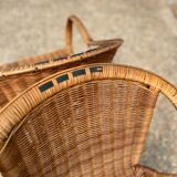 Pair of vintage rattan armchairs 1960
