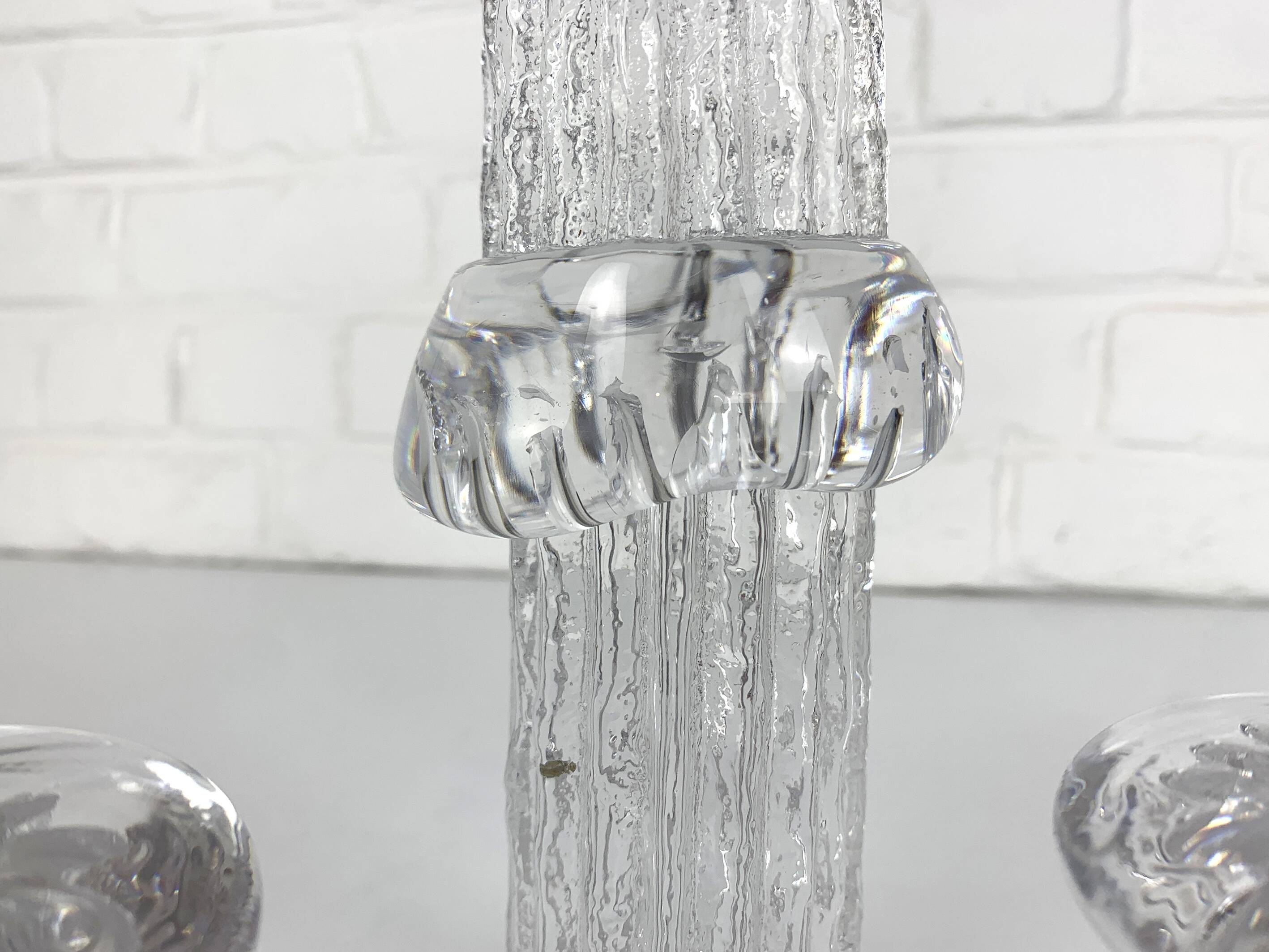 Glass candlesticks, Göran Wärff for Kosta Boda, Sweden, 1970s, set of 3