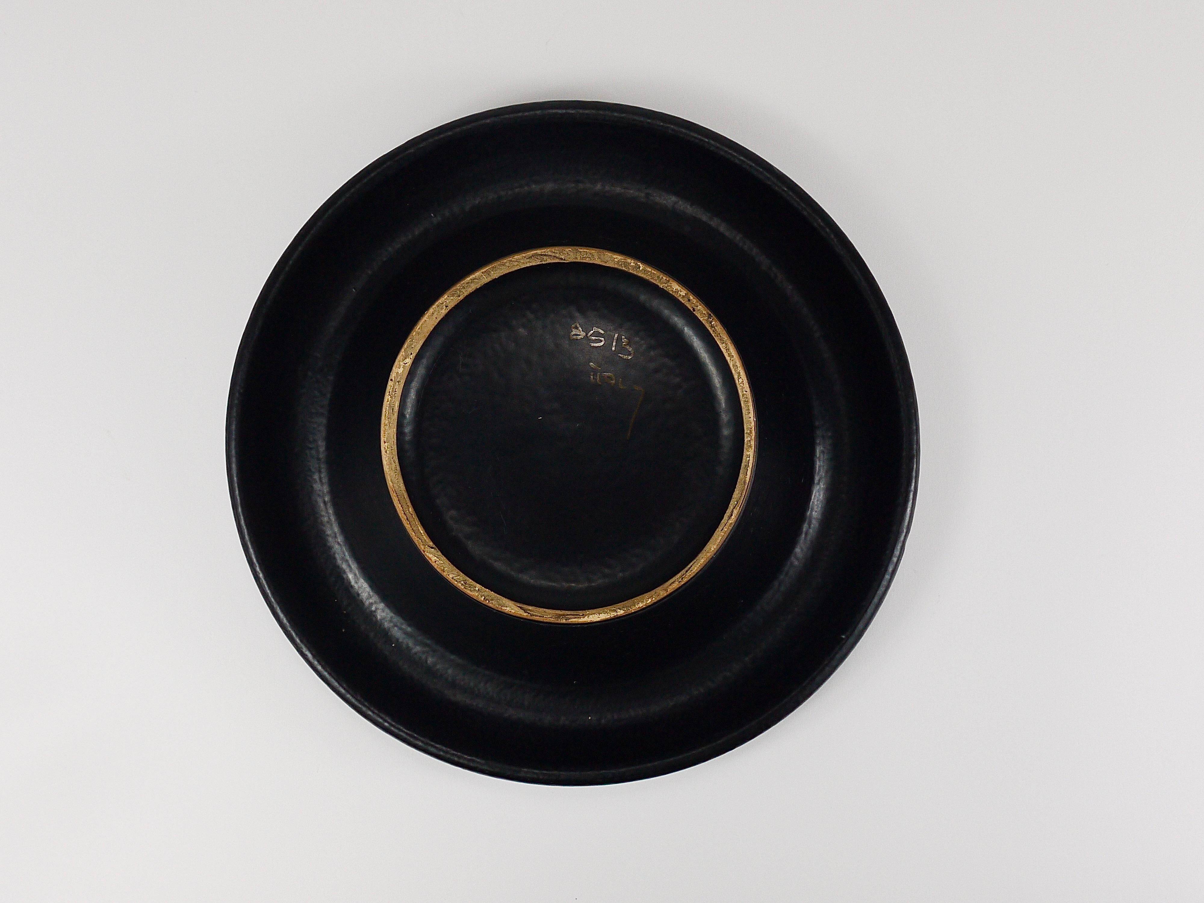Coupe centre en céramique rayée Aldo Londi Bitossi des années 1960, Italie, style milieu du siècle