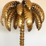 Floor lamp palm metal gilded from the 70s