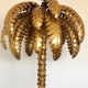 70s golden metal palm tree floor lamp