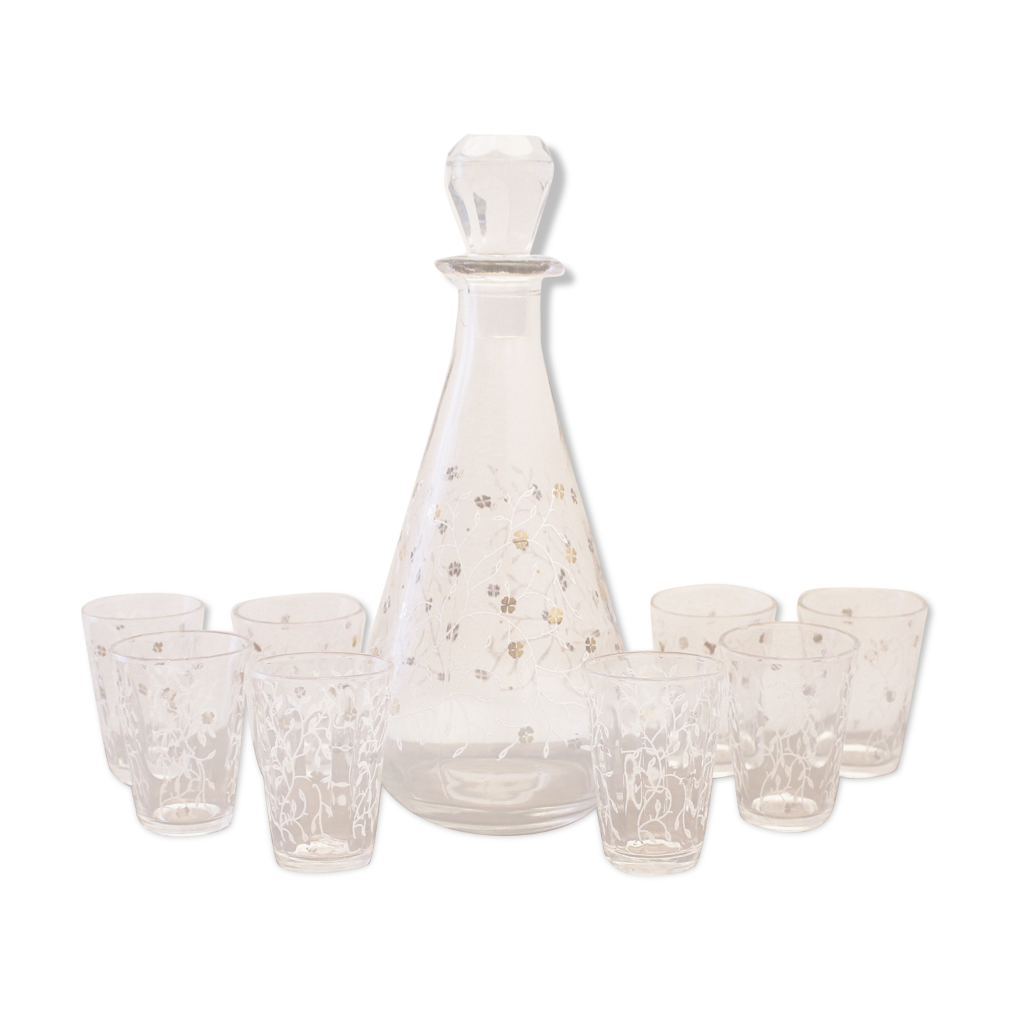 Liquor service 8 glasses 60s