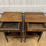 Pair of walnut bedside tables