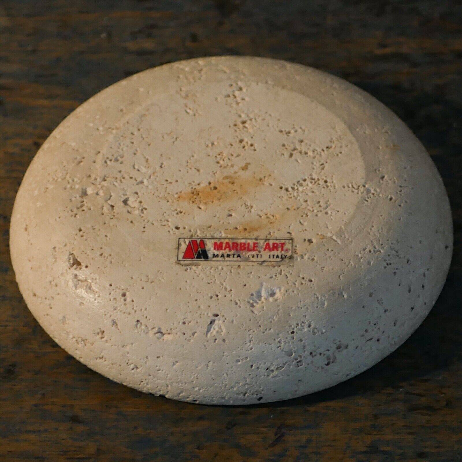 Cendrier en travertin - Art en marbre - Design fabriqué en Italie - Années 1970