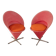 Cone chairs by Verner Panton for Gebrüder Nehl, original pink and orange upholstery, set of 2