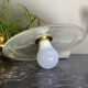 Vintage holophanous glass pendant lamp