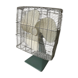 Ventilateur Calor n°8522 metal bleu vert avec grille années 70 vintageje