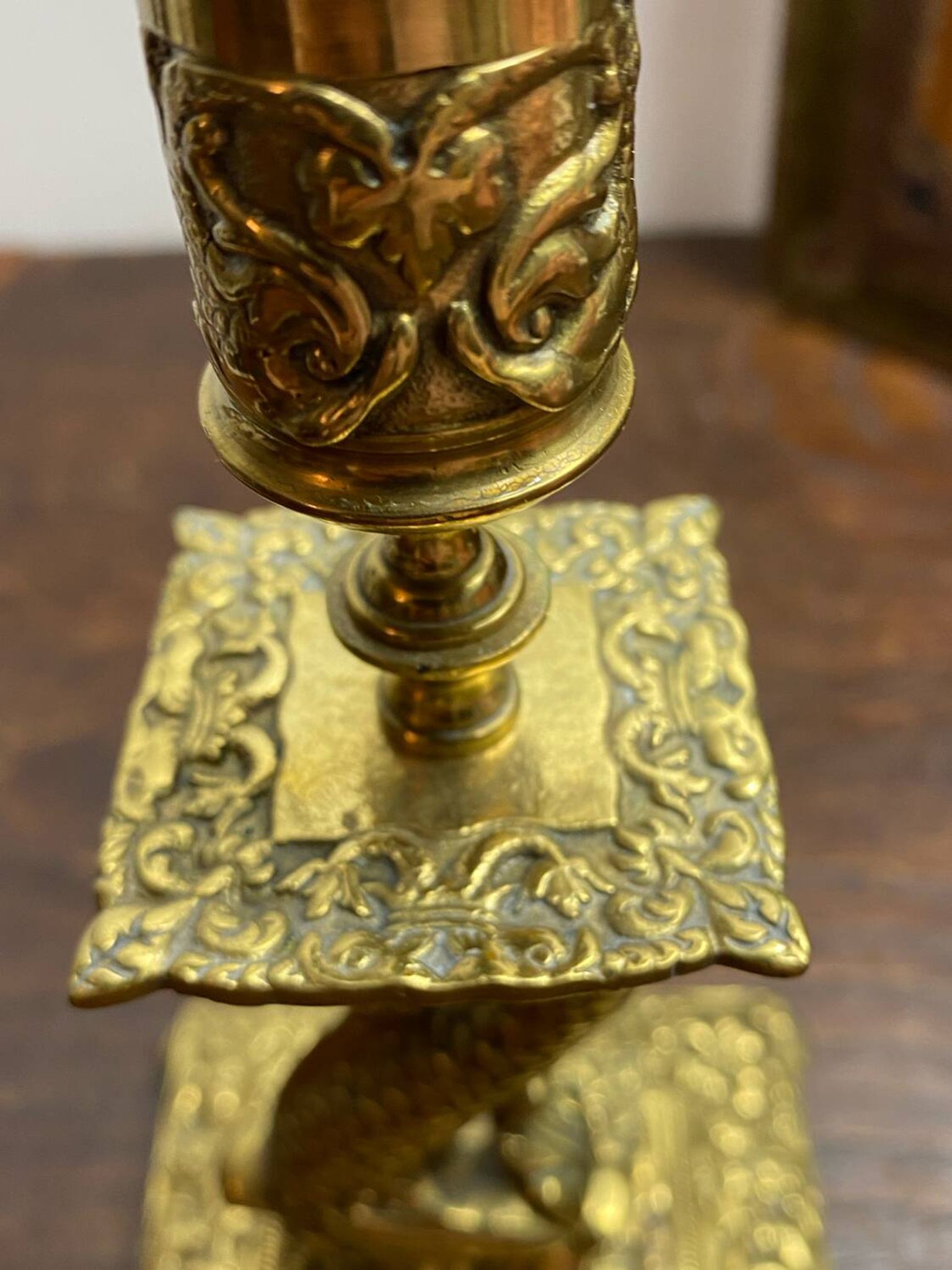 Bronze fish candlestick, late 19th century
