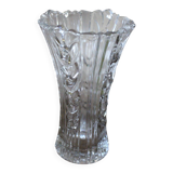Art Nouveau cut glass vase with flowers