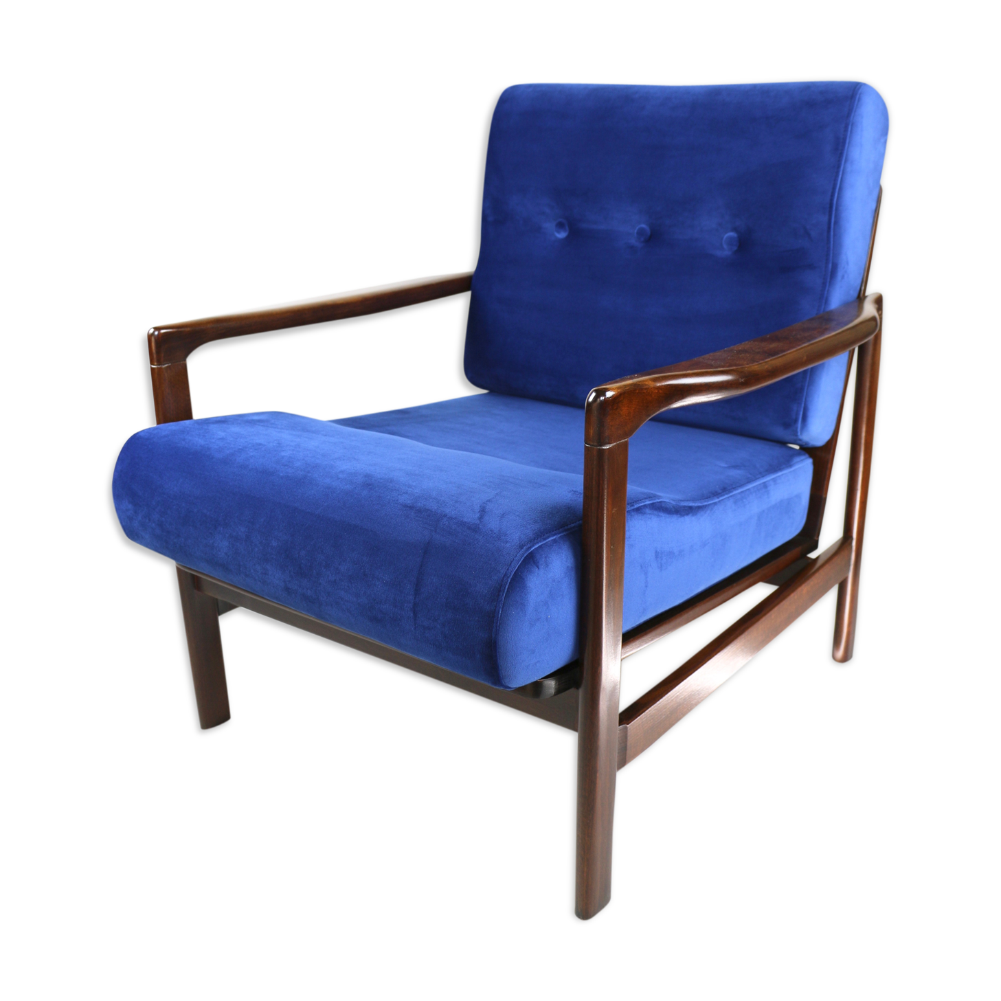 Fauteuil bleu vintage de 1970 design par Z.Baczyk