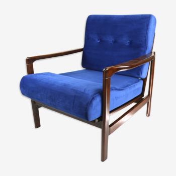 Fauteuil bleu vintage de 1970 design par Z.Baczyk