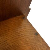 Art Deco wooden wall shelve rack in oak minimalist design