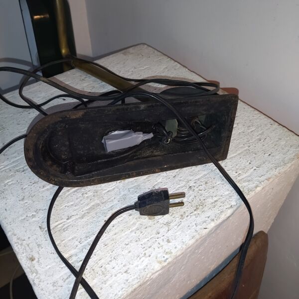 Lampe de banquier ancienne fonte email