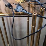 Pair of brass bedside lamp, with pretty velvet lampshade 31x14