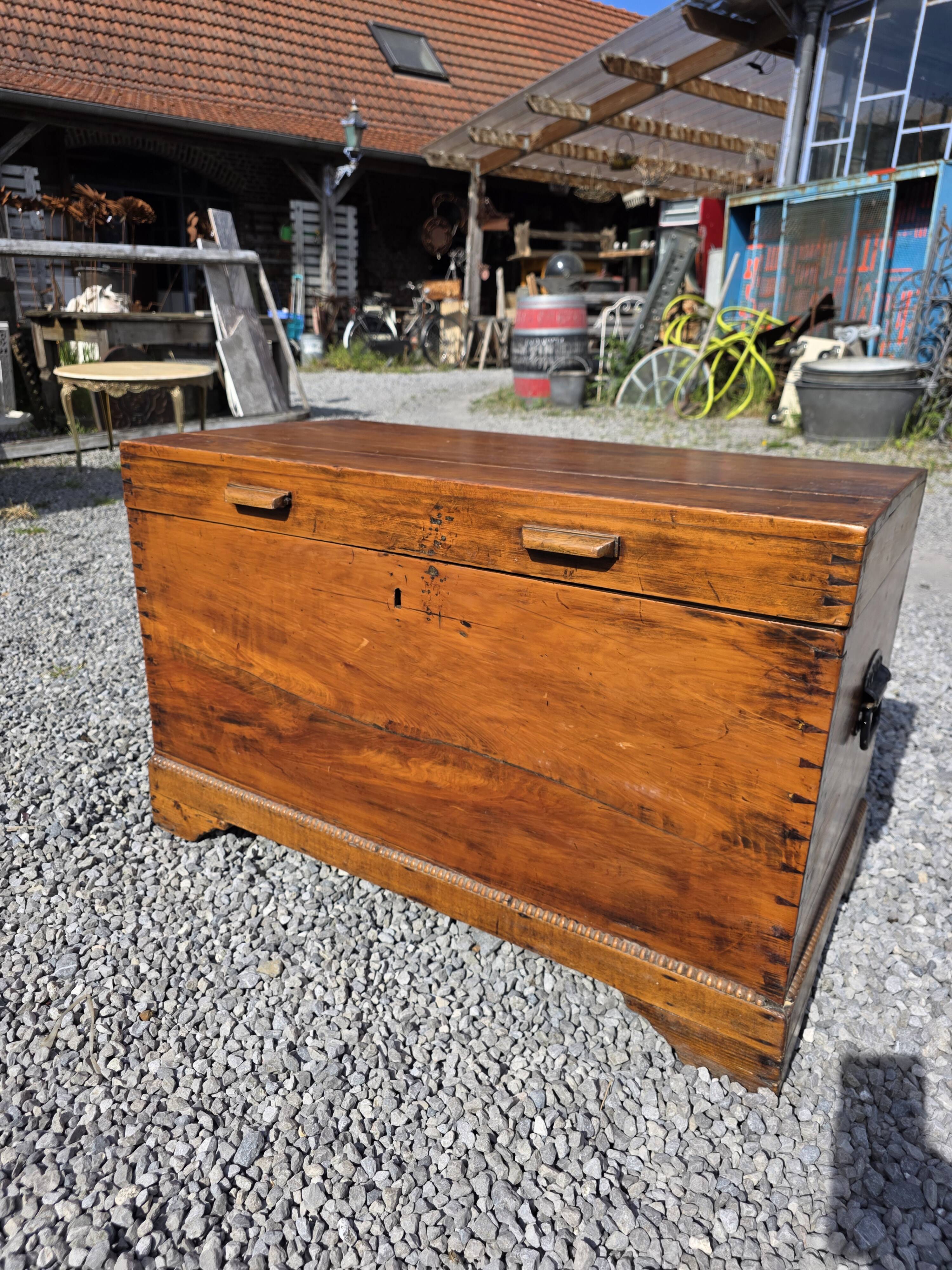 Antique solid teak chest