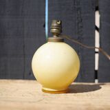 Lampe verre jaune vintage, lampe boule jaune miel, lampe de table verre soufflé, lampe à poser