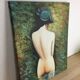 Painting of a woman from behind, oil on canvas, nude