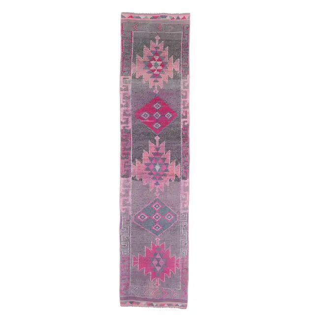 Turkish Oushak handmade runner rug 80x348