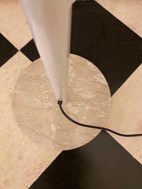 Travertine steel floor lamp