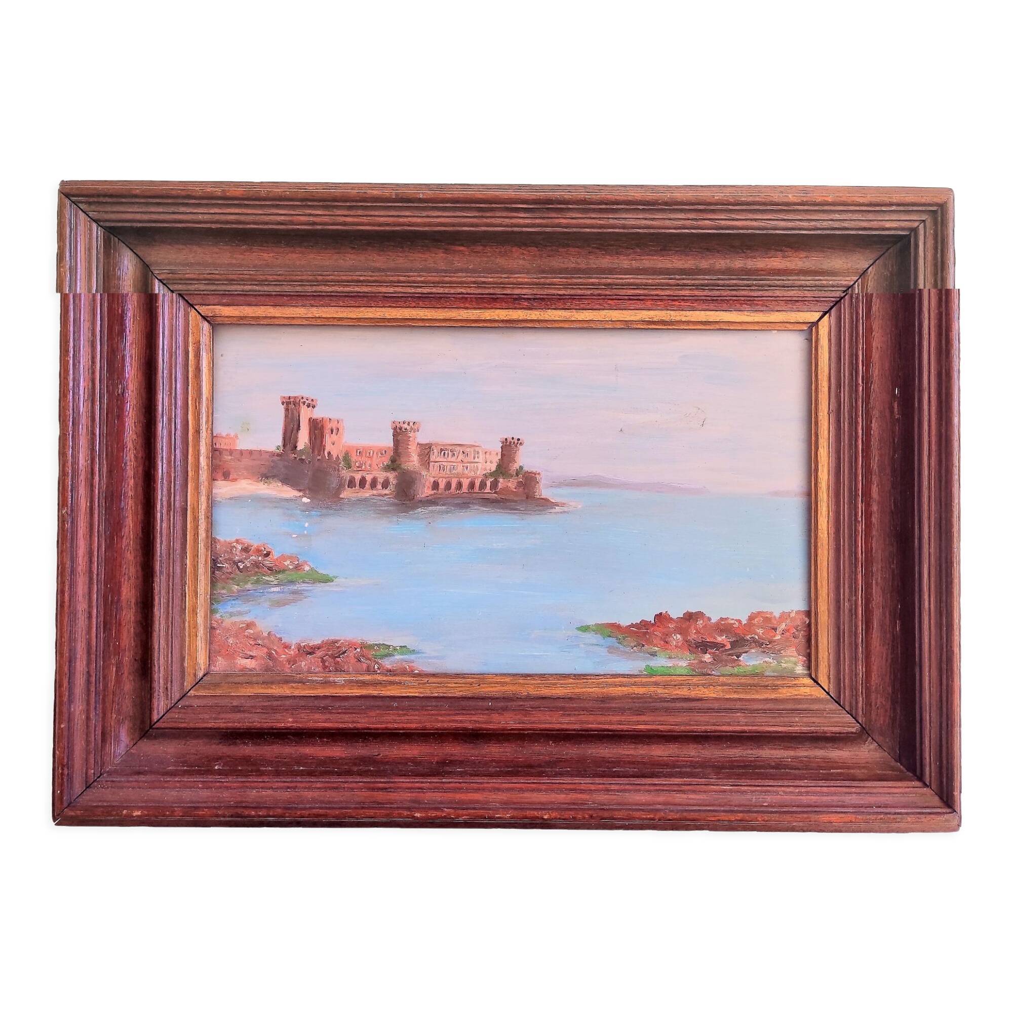 Framed painting painted on unsigned Iborel