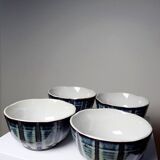 4 Bols céramique émaillée artisanale style japonais