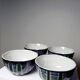 4 Japanese style handcrafted glazed ceramic bowls