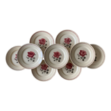 9 assiettes plates anciennes en faïence de badonviller