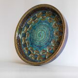 Ceramic plate in modernist art by Michael Andersen, Denmark, 1960s.