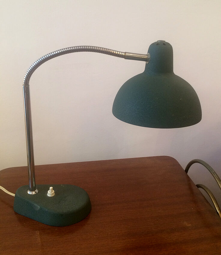 Articulated lamp, green granita metal, 1960