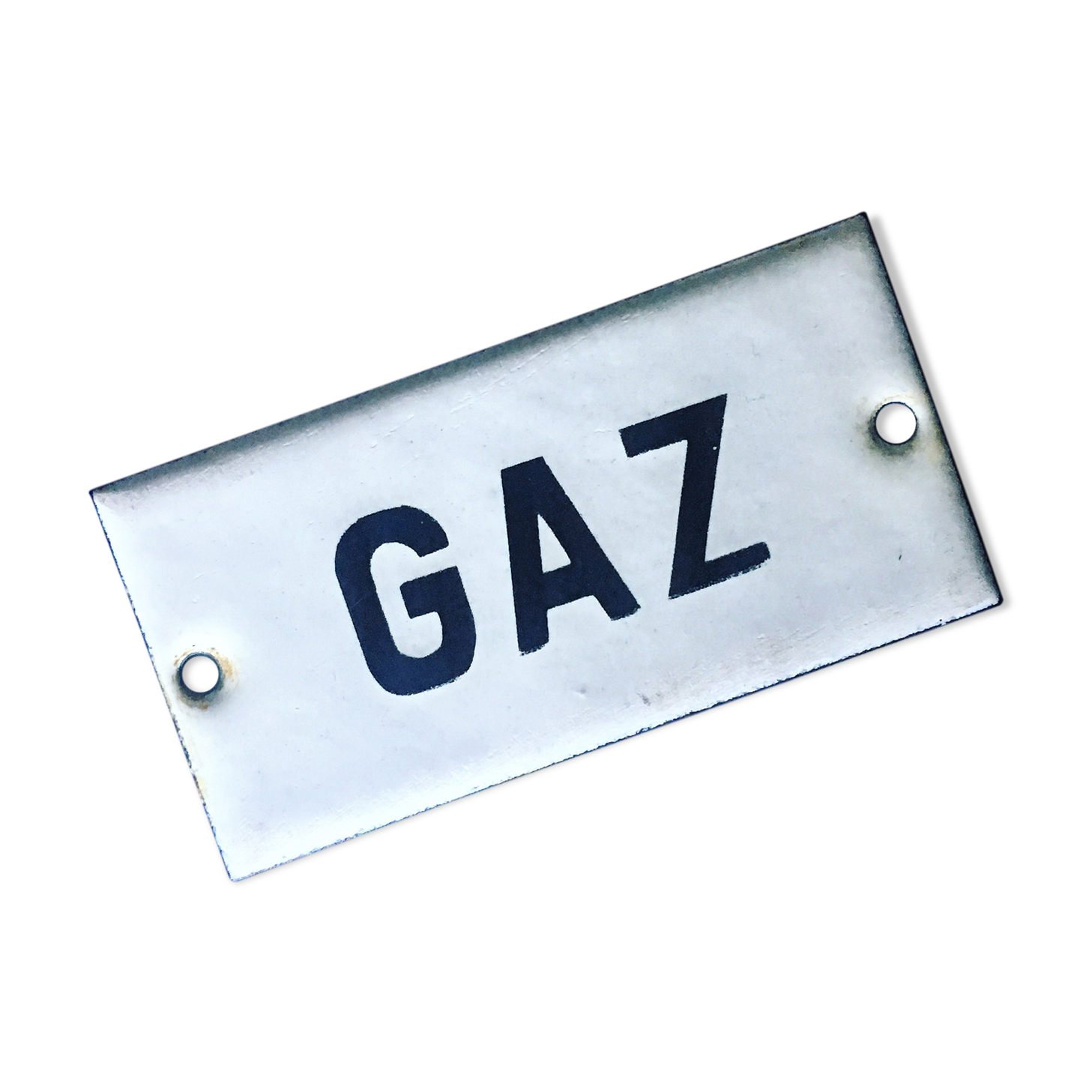 Old enamelled plate "GAZ" 1950s door plate
