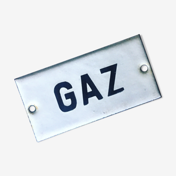 Ancienne plaque émaillée "GAZ", 1950, plaque de porte