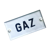 Ancienne plaque émaillée "GAZ", 1950, plaque de porte