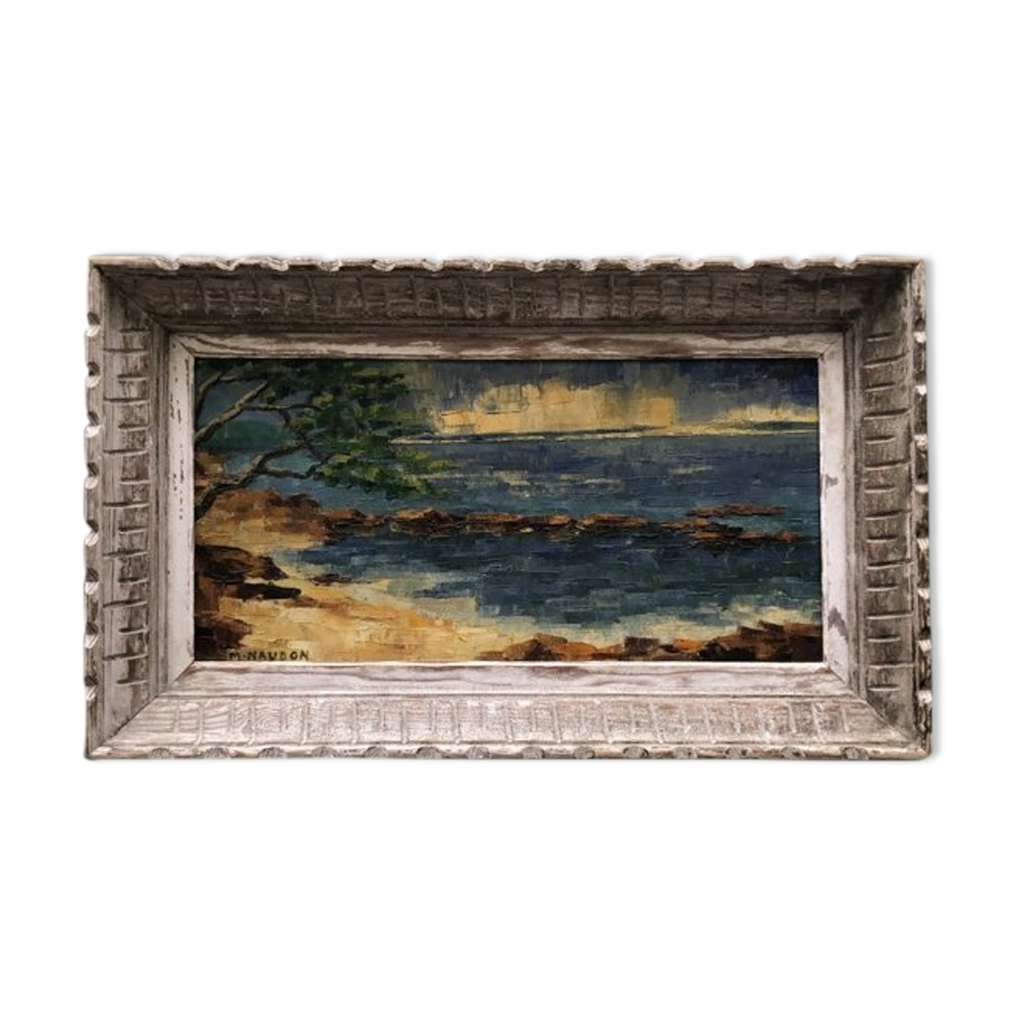 Tableau paysage de  Méditerranée signé Naudon