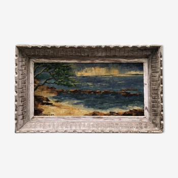 Tableau paysage de  Méditerranée signé Naudon