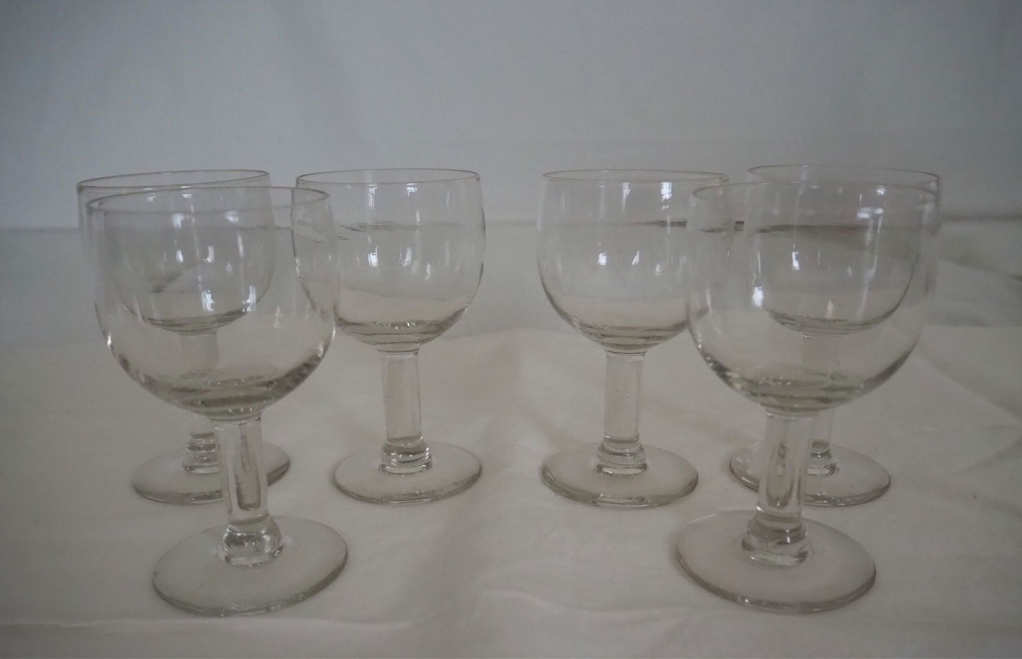 6 old balloon glasses – Bistrot style – XXth century
