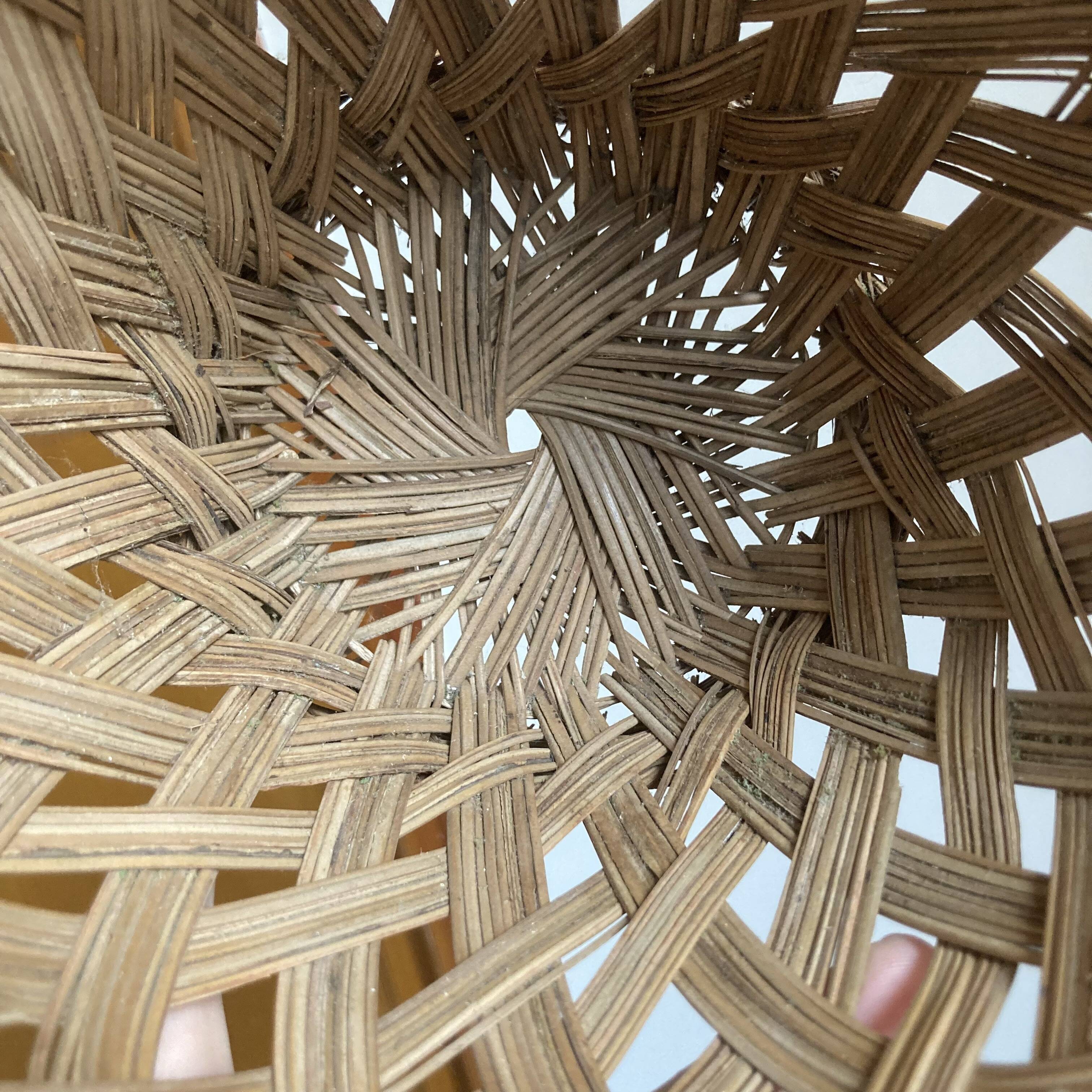 Vintage woven wicker plant pot cover