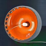 Vintage 1970s orange enamel lamp