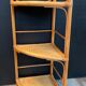 Vintage rattan and wicker corner shelf 70s