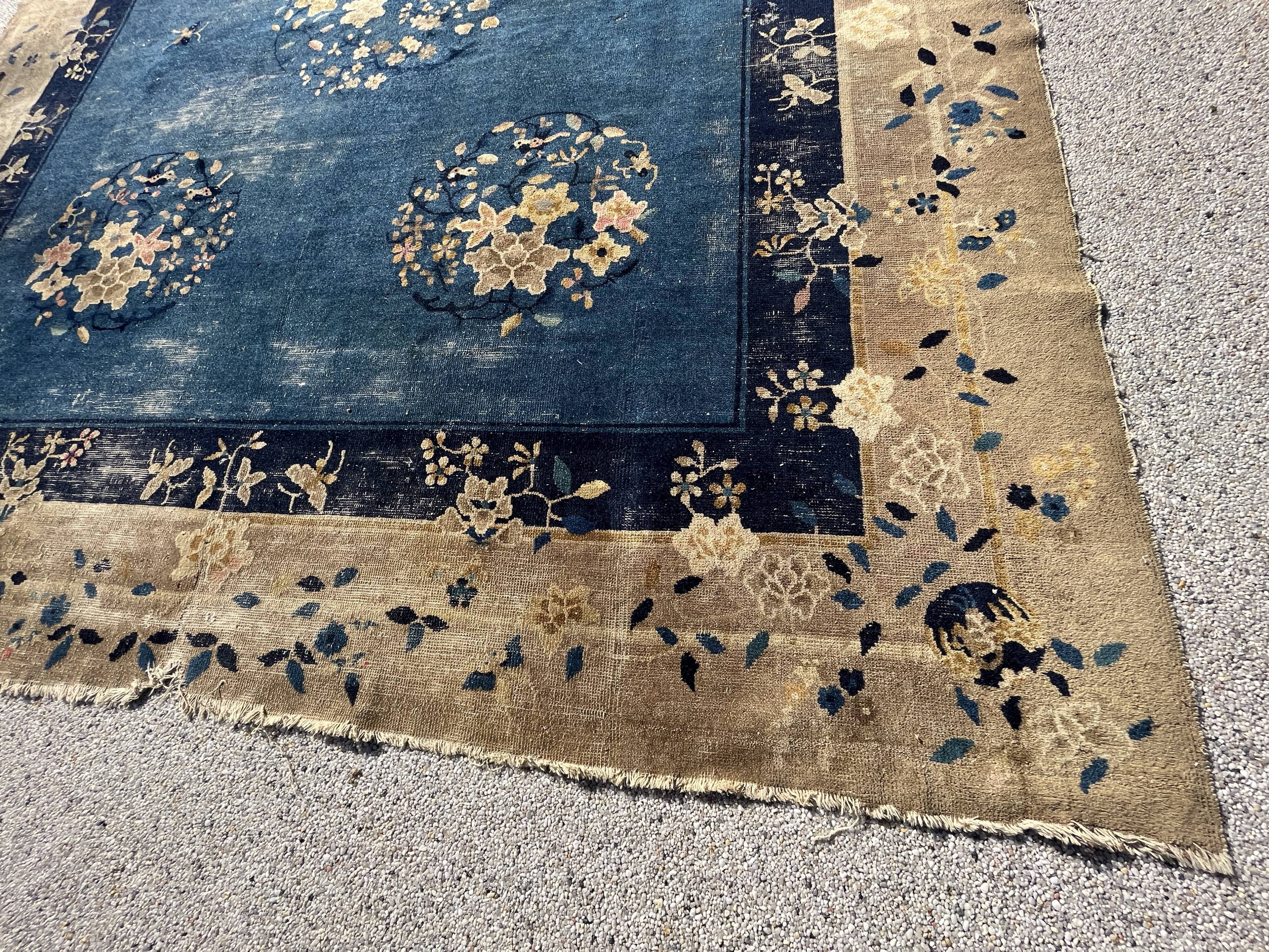 Chinese Art Deco rug from Beijing circa 1900