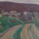 Painting oil on landscape panel early twentieth century